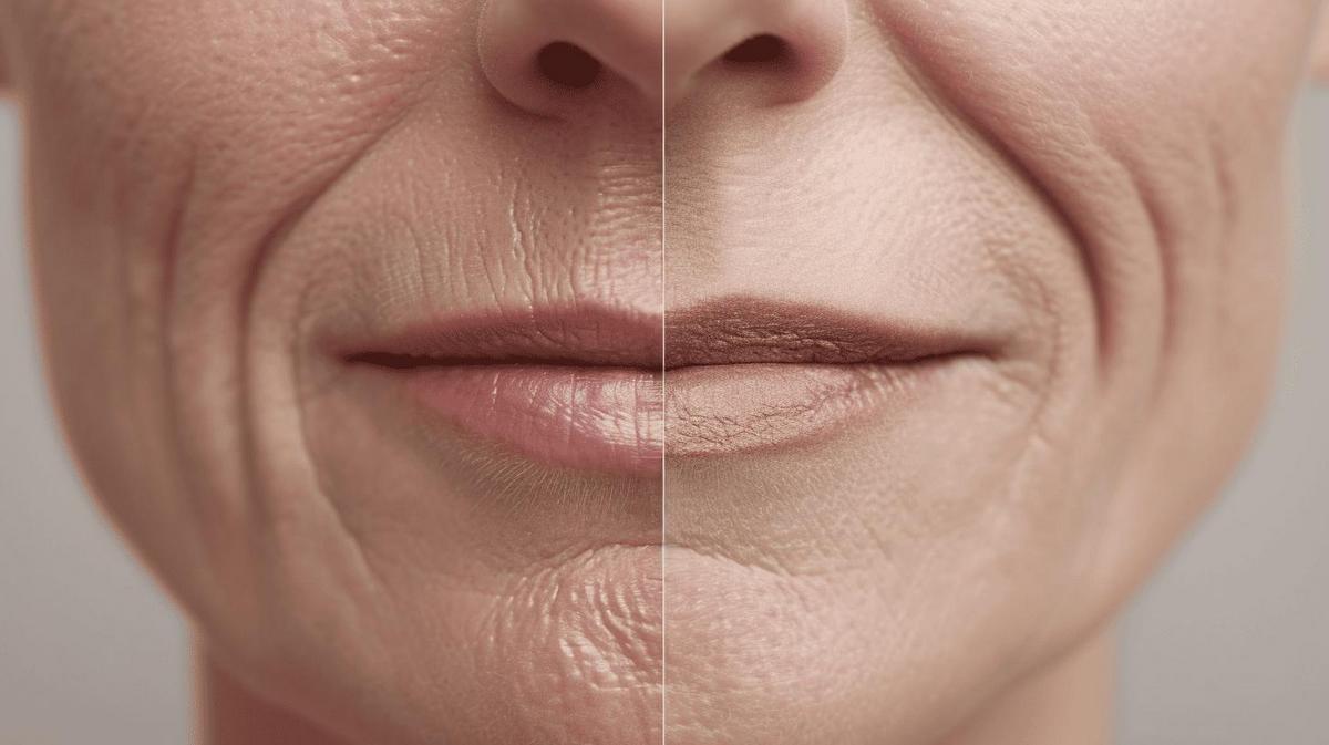 Dermal filler benefits to treat lip wrinkles.