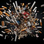 A high-resolution image capturing the causes of smoking cigarettes in intricate detail.