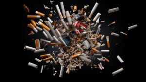 A high-resolution image capturing the causes of smoking cigarettes in intricate detail.