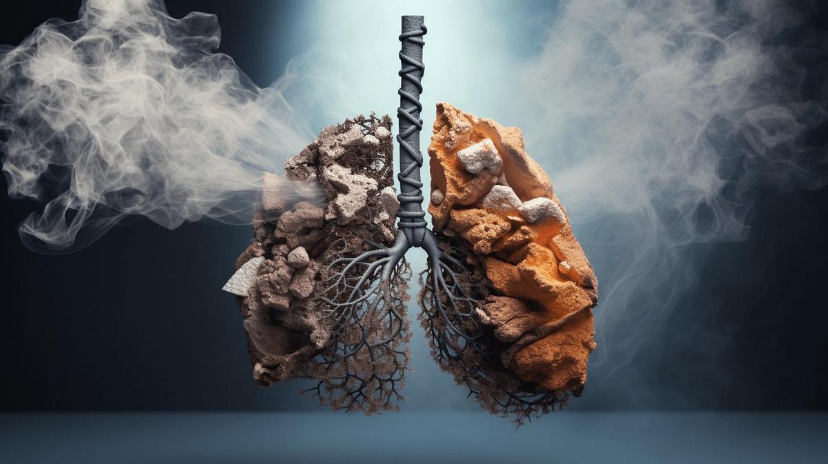 Carcinogens in cigarette smoke affecting the lungs.