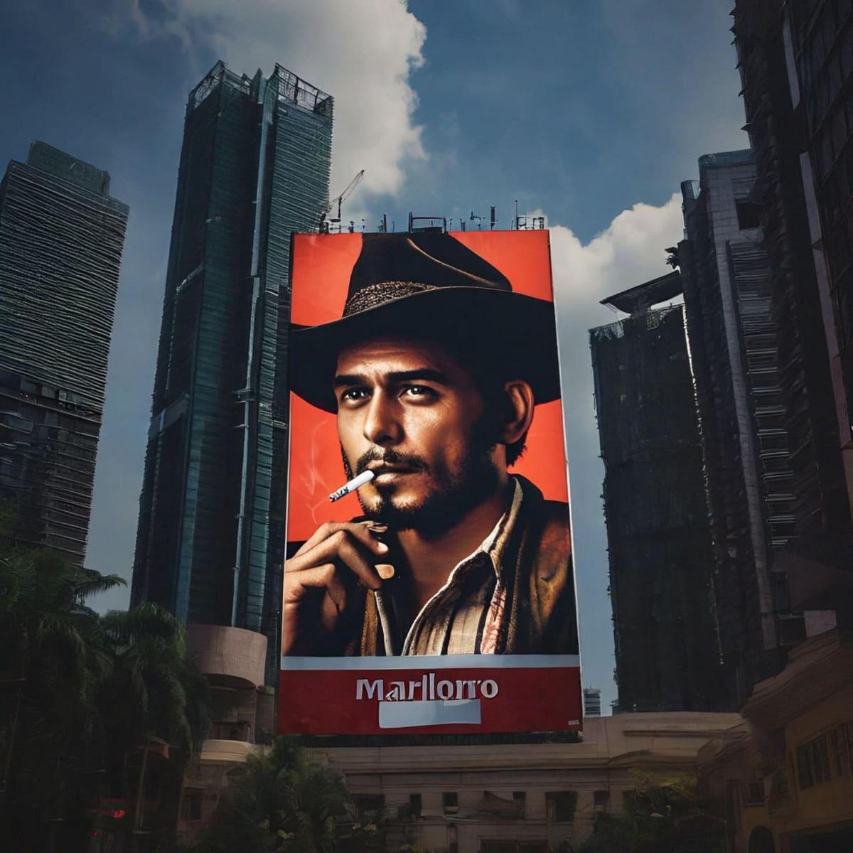 Iklan papan tanda Marlboro Man di Kuala Lumpur.