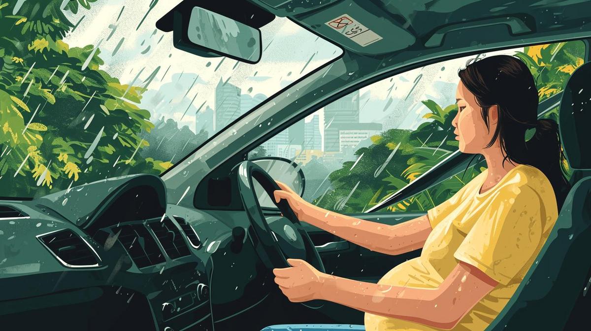 Driving during pregnancy amidst Malaysia's climate and pressure factors.