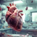 A detailed and impactful image depicting heart disease and its causes and risks.