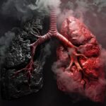 Alt text: A powerful image comparing healthy and damaged lungs, exposing the dangers of smoking.