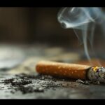 A close-up, high-resolution image capturing the harsh reality and health dangers of smoking.