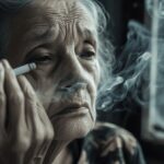 A haunting photograph depicting the lasting impact of smoking on women's health.